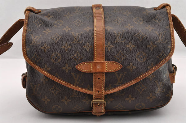 Authentic Louis Vuitton Monogram Saumur 30 Shoulder Cross Bag M42256 LV 2962I