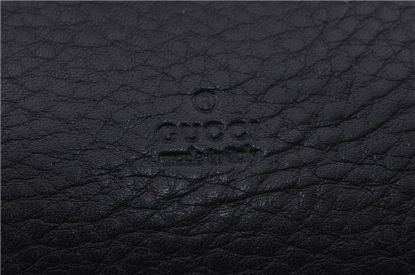 Authentic GUCCI Shoulder Hand Bag Purse GG Leather 108964 Black 2966D