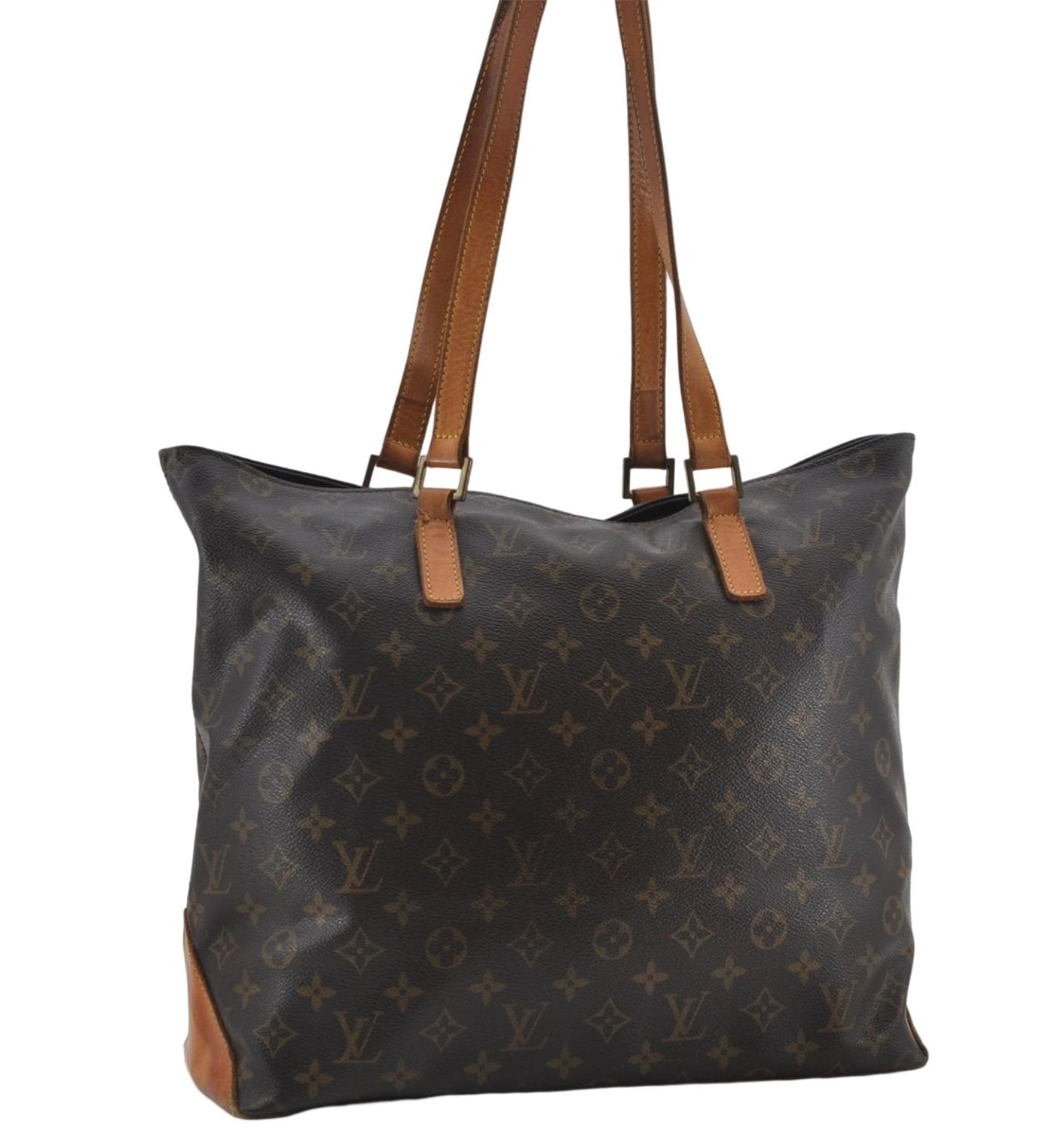 Authentic Louis Vuitton Monogram Cabas Mezzo Tote Bag M51151 LV 2966E