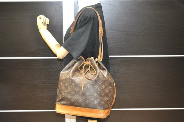 Authentic Louis Vuitton Monogram Noe Shoulder Drawstring Bag M42224 LV 2966F