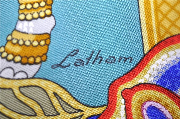 Authentic HERMES Carre 90 Scarf "India" Silk Green 2968D