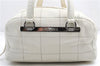 Authentic CHANEL Caviar Skin Chocolate Bar Shoulder Hand Bag White Junk 2968E