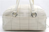 Authentic CHANEL Caviar Skin Chocolate Bar Shoulder Hand Bag White Junk 2968E