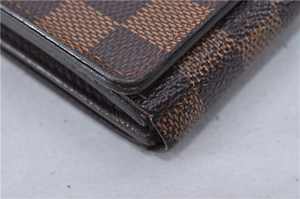 Authentic Louis Vuitton Damier Porte Monnaie Billets Tresor N61730 Wallet 2969F