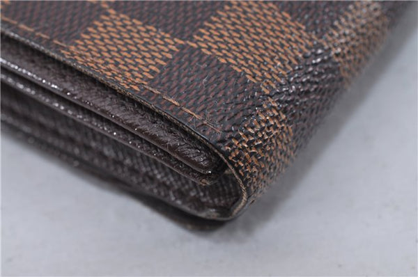 Authentic Louis Vuitton Damier Porte Monnaie Billets Tresor N61730 Wallet 2969F