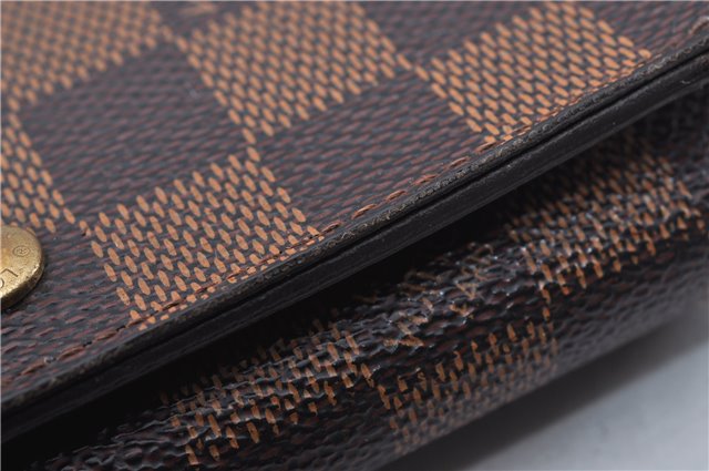 Authentic Louis Vuitton Damier Porte Monnaie Billets Tresor N61730 Wallet 2969F