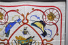 Authentic HERMES Carre 90 Scarf "SPRINGS" Silk White Red 2970D
