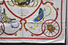 Authentic HERMES Carre 90 Scarf "SPRINGS" Silk White Red 2970D