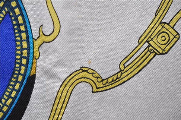Authentic HERMES Carre 90 Scarf "SPRINGS" Silk White Red 2970D