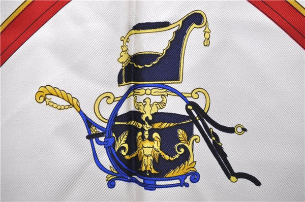 Authentic HERMES Carre 90 Scarf "SPRINGS" Silk White Red 2970D