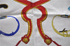 Authentic HERMES Carre 90 Scarf "SPRINGS" Silk White Red 2970D