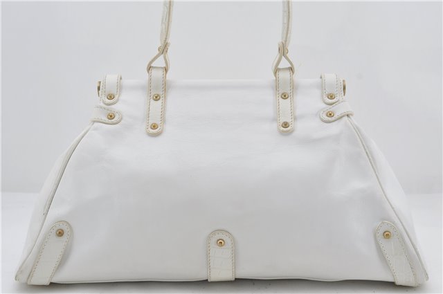 Authentic FENDI Vintage Shoulder Hand Bag Leather White 2971E