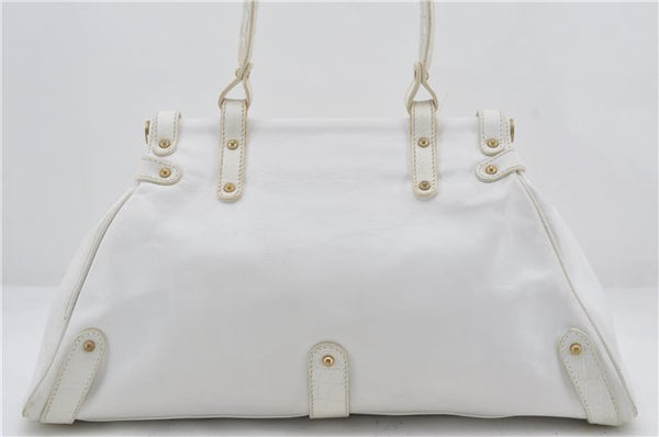 Authentic FENDI Vintage Shoulder Hand Bag Leather White 2971E