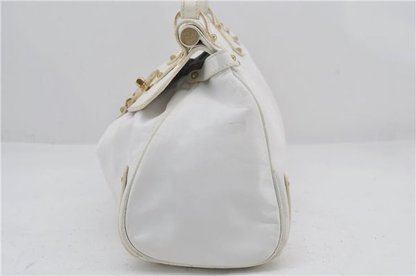 Authentic FENDI Vintage Shoulder Hand Bag Leather White 2971E