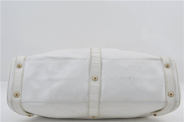 Authentic FENDI Vintage Shoulder Hand Bag Leather White 2971E