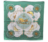 Authentic HERMES Carre 90 Scarf "SPRINGS" Silk Green 2972D