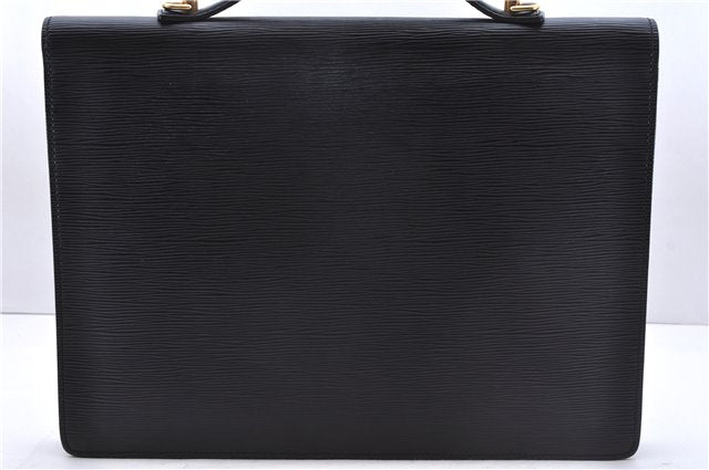 Authentic Louis Vuitton Epi Porte Documents Bandouliere Briefcase Black 2972E