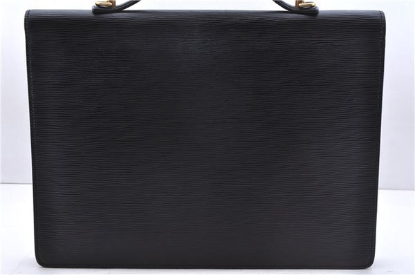 Authentic Louis Vuitton Epi Porte Documents Bandouliere Briefcase Black 2972E