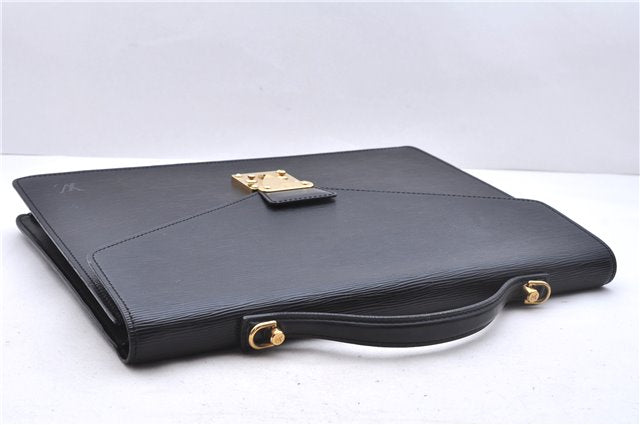 Authentic Louis Vuitton Epi Porte Documents Bandouliere Briefcase Black 2972E