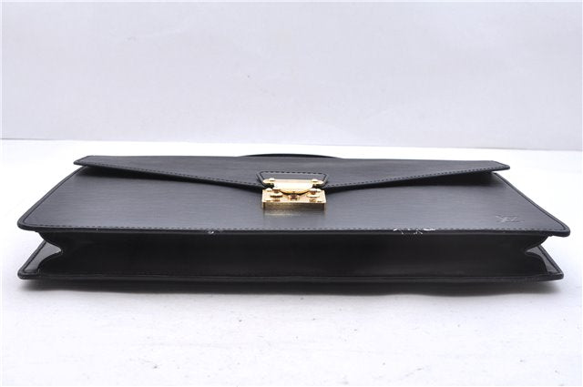 Authentic Louis Vuitton Epi Porte Documents Bandouliere Briefcase Black 2972E