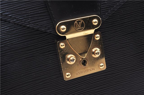 Authentic Louis Vuitton Epi Porte Documents Bandouliere Briefcase Black 2972E