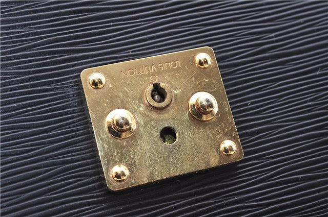 Authentic Louis Vuitton Epi Porte Documents Bandouliere Briefcase Black 2972E