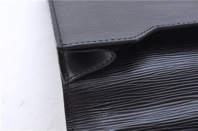 Authentic Louis Vuitton Epi Porte Documents Bandouliere Briefcase Black 2972E