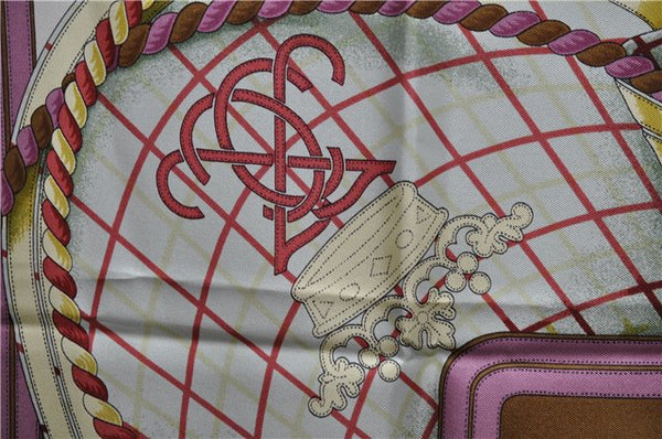 Authentic HERMES Carre 90 Scarf "GRANDE TENUE" Silk Ivory 2973D