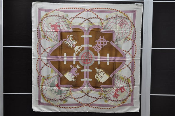 Authentic HERMES Carre 90 Scarf "GRANDE TENUE" Silk Ivory 2973D