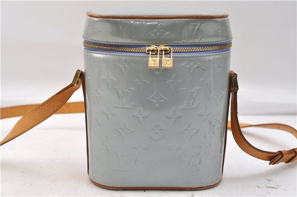 Authentic Louis Vuitton Vernis Sullivan Vertical Shoulder Cross Bag Blue 2973E