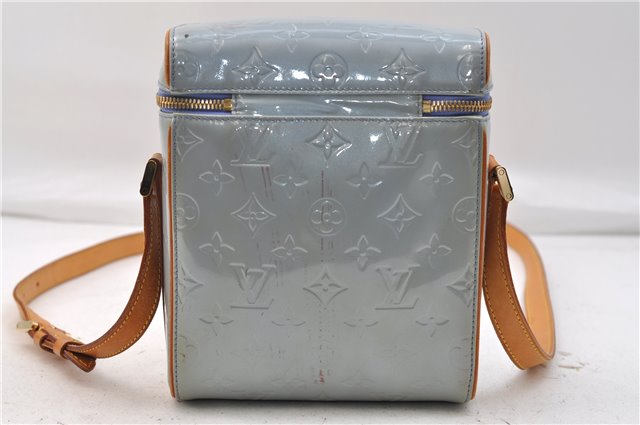 Authentic Louis Vuitton Vernis Sullivan Vertical Shoulder Cross Bag Blue 2973E