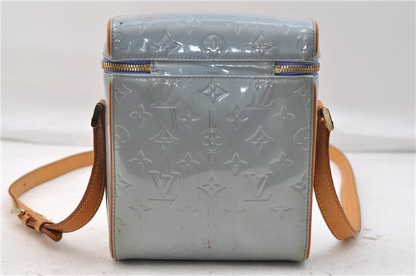 Authentic Louis Vuitton Vernis Sullivan Vertical Shoulder Cross Bag Blue 2973E