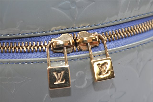 Authentic Louis Vuitton Vernis Sullivan Vertical Shoulder Cross Bag Blue 2973E