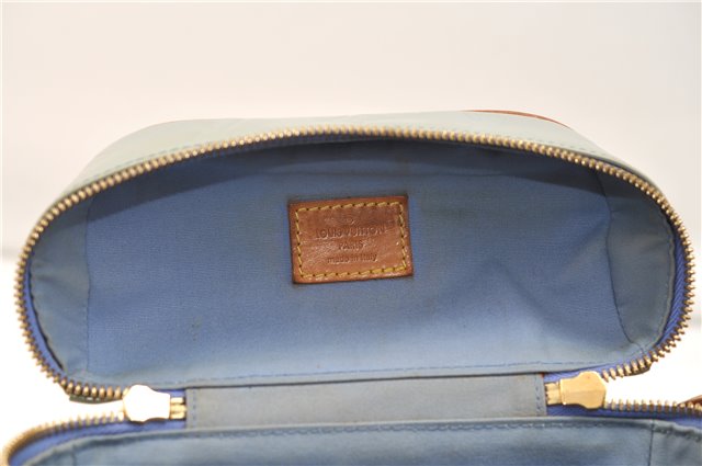 Authentic Louis Vuitton Vernis Sullivan Vertical Shoulder Cross Bag Blue 2973E