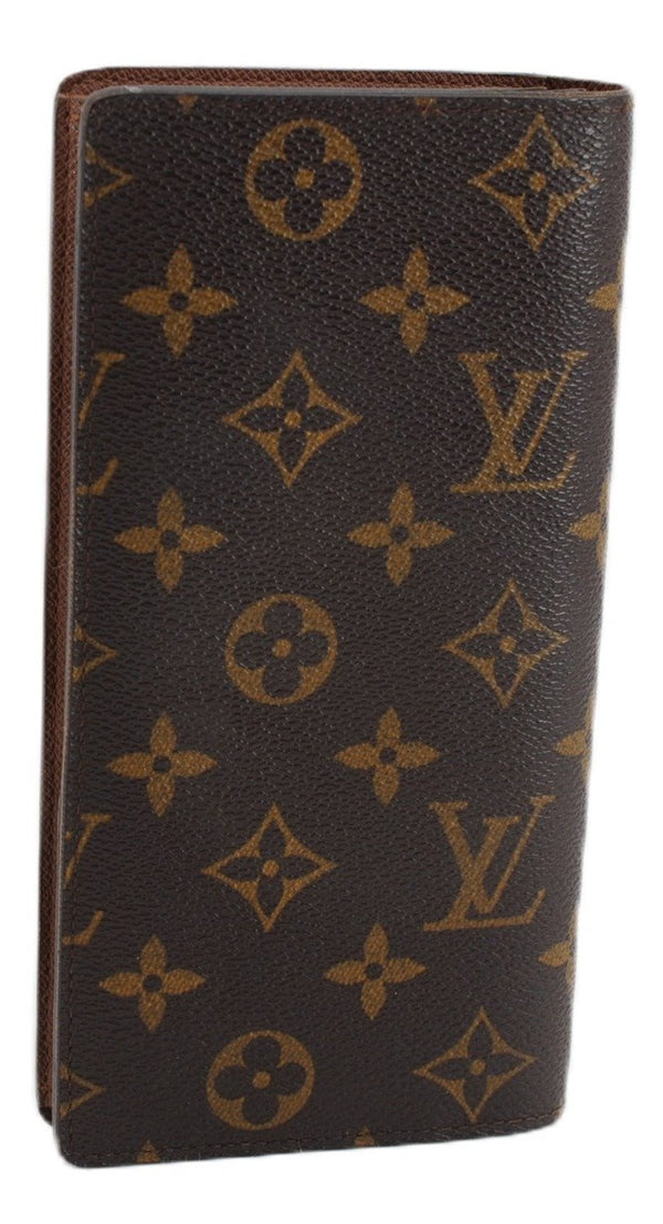 Authentic Louis Vuitton Monogram Portefeuille Brazza M66540 Purse Wallet 2973F