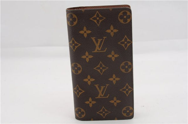 Authentic Louis Vuitton Monogram Portefeuille Brazza M66540 Purse Wallet 2973F