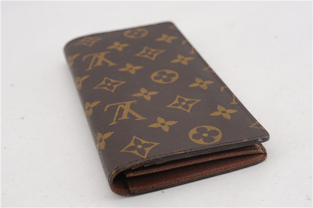 Authentic Louis Vuitton Monogram Portefeuille Brazza M66540 Purse Wallet 2973F