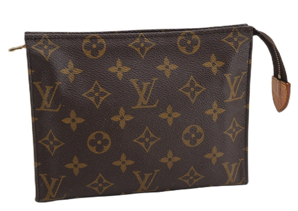 Authentic Louis Vuitton Monogram Poche Toilette 19 M47544 Cosmetics Pouch 2974F
