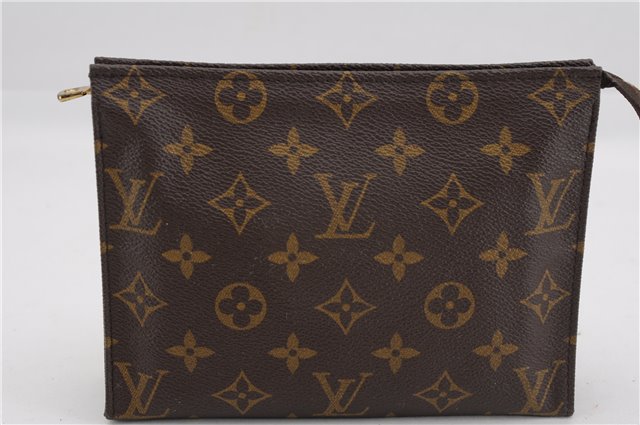Authentic Louis Vuitton Monogram Poche Toilette 19 M47544 Cosmetics Pouch 2974F