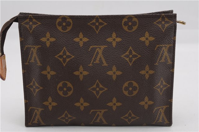 Authentic Louis Vuitton Monogram Poche Toilette 19 M47544 Cosmetics Pouch 2974F