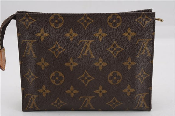 Authentic Louis Vuitton Monogram Poche Toilette 19 M47544 Cosmetics Pouch 2974F