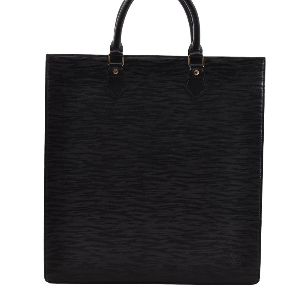 Authentic Louis Vuitton Epi Leather Sac Plat Hand Bag M59082 Black Junk 2974I