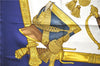 Authentic HERMES Carre 90 Scarf "GRAND UNIFORME" Silk Blue 2975D