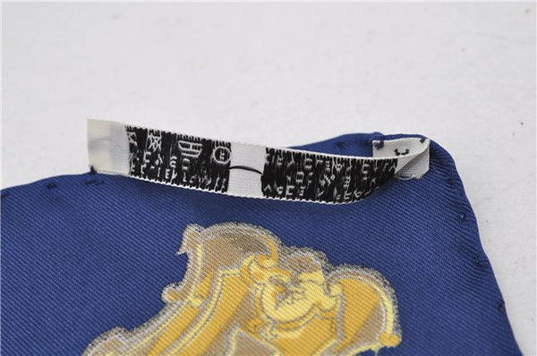 Authentic HERMES Carre 90 Scarf Key Tassel Motif Silk Navy 2979D