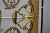 Authentic HERMES Carre 90 Scarf "Roues de Canon" Silk Ivory 2980D