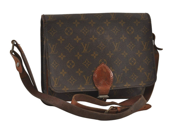 Authentic Louis Vuitton Monogram Cartouchiere GM Shoulder Bag Old Model 2980I