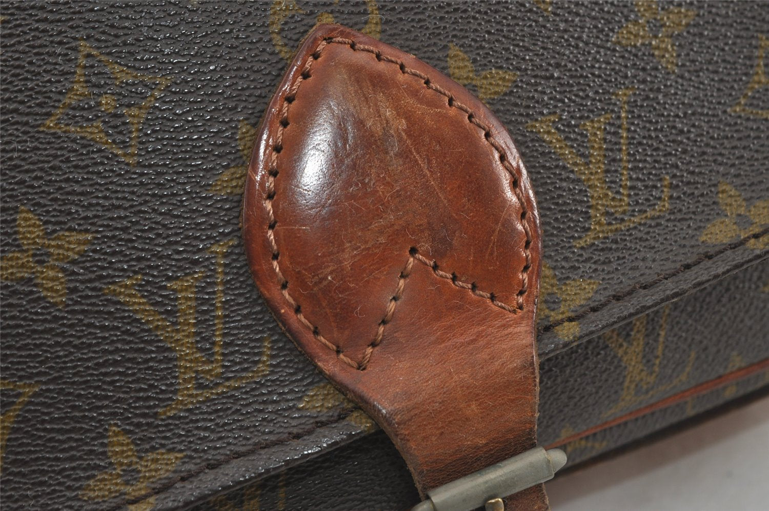 Authentic Louis Vuitton Monogram Cartouchiere GM Shoulder Bag Old Model 2980I