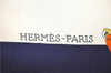 Authentic HERMES Carre 90 Scarf "Chasse a VOL" Silk Blue 2981D