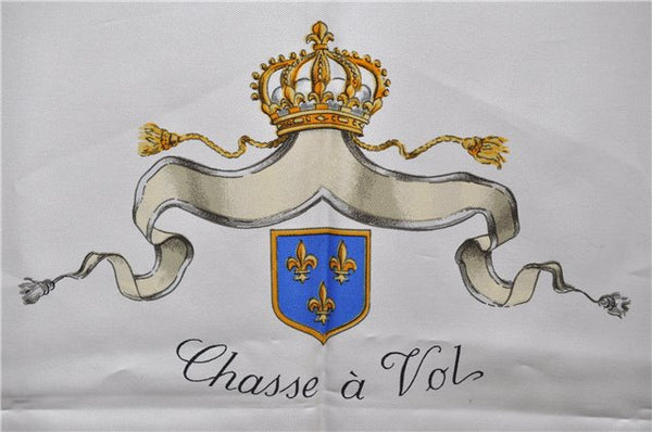 Authentic HERMES Carre 90 Scarf "Chasse a VOL" Silk Blue 2981D