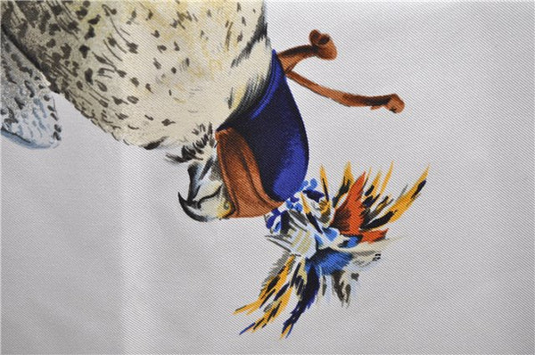 Authentic HERMES Carre 90 Scarf "Chasse a VOL" Silk Blue 2981D